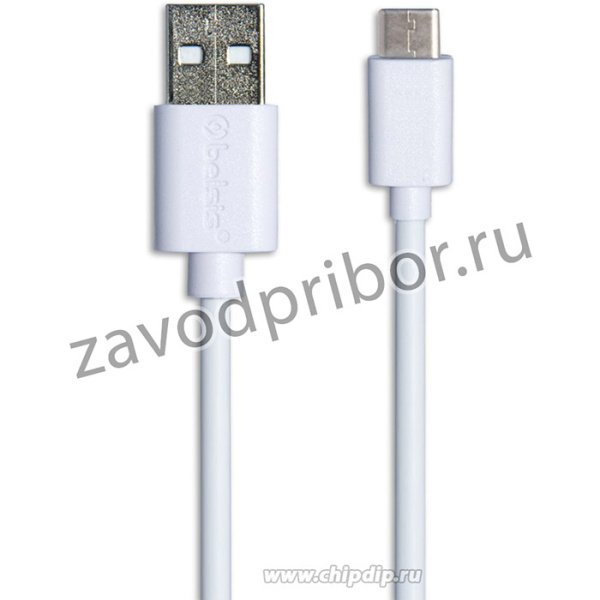 BS3216, Кабель USB 2.0 А вилка - USB Type C вилка, быстрая зарядка,1м, белый