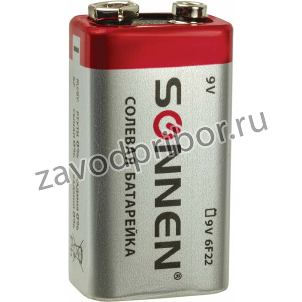 Батарейка Крона солевая, 1 шт., в блистере, 451101