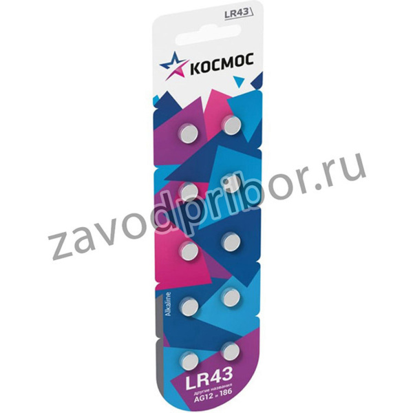 Элемент питания часовой AG12, LR43 KOCG12(LR43)10BL