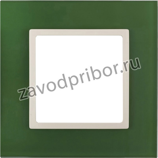 14-5101-27 ЭРА Рамка на 1 пост, стекло, Эра Elegance, зелёный+сл.кость Б0034481