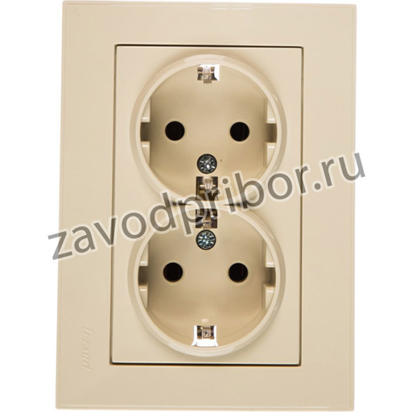 RAIN Розетка двойная с/ з керамика крем 703-0303-127