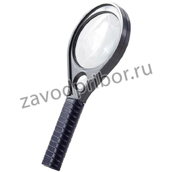 Лупа офисная Deli E9090 d=75мм x2.5(х5) черный, упак. блистер