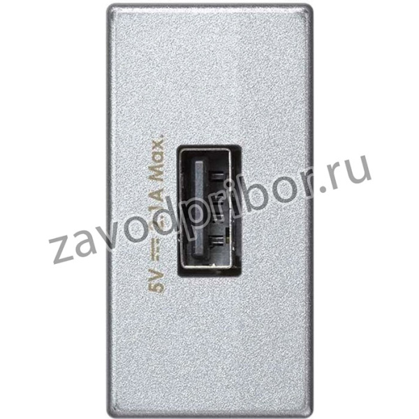 Зарядное устройство Simon, USB, К45, узкий модуль, 5 В, 2,1 А, алюминий K126D-8