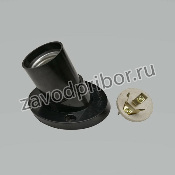 Патрон карболитовый настенный, Е27, черный. наклонный 24605 3