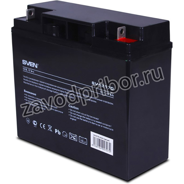 SV-0222017, Sven SV12170, Батарея SVEN SV 12170 (12V 17Ah), напряжение 12В, емкость 17А*ч, макс. ток разряда 225А, макс. ток заряда 5.1А, св