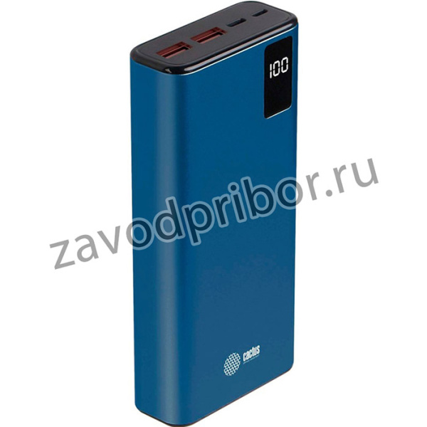 Мобильный аккумулятор Cactus CS-PBFSYT-20000 20000mAh 3A 2xUSB голубой