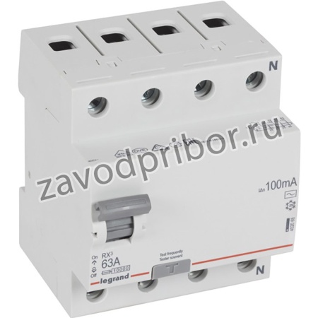 Выключатель дифференциального тока Rx3 100ма 63а 4п Ac 402068