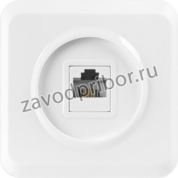 Розетка компьютерная RJ-45 1-местная белая "Юпитер" (SBE-03w-S1-RJ)