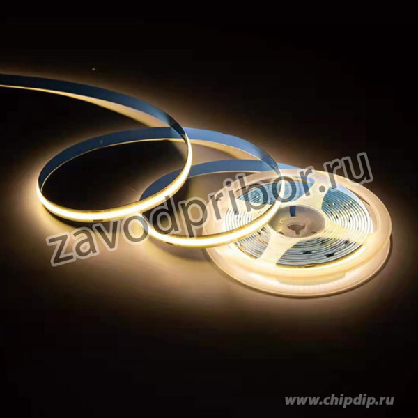 00-368, Лента светодиодная COB, теплый + холодный белый, 24В, 11Вт/м, 252+252SMD/м, 1000Лм/м, 3000K+6500K, IP20, 10мм, 1м