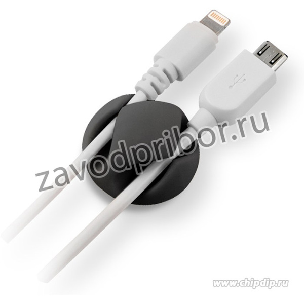 CM1102B, Зажим кабельный, двойной, круглый, приклеивающийся, черный