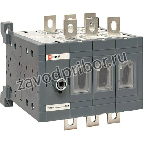 Рубильник 3п 200А реверсивный без рукоятки управления TwinBlock EKF tb-s-200-3p-rev
