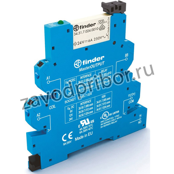 39.51.0.024.0060, Реле: интерфейсное, SPST-NO, Uобмотки: 24ВDC, Uобмотки: 24ВAС, 6А
