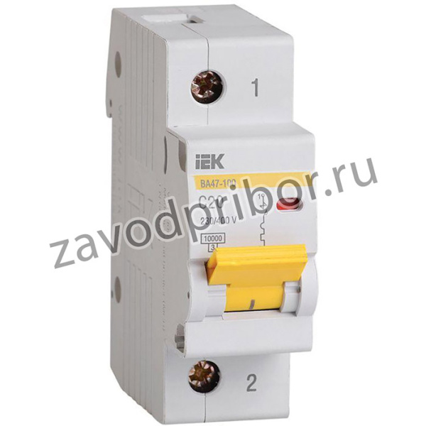 Выключатель автоматический модульный 1п C 20А 10кА ВА47-100 IEK MVA40-1-020-C