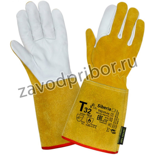 Краги сварщика, овечья кожа/спилок КРС/швы Kevlar Т32-11-ru Siberia