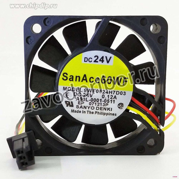 Вентилятор Sanyo Denki SanAce 60WF 9WF0624H7D03 (Fanuc A90L-0001-0511) 60x15мм 24V 0.12A OEM