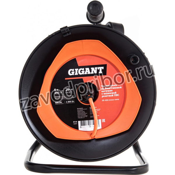 Удлинитель на пластиковой катушке ПВС 2х0,75 6A 20м IP 44 PE-032