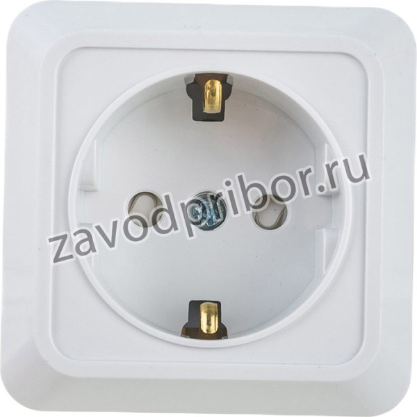 Розетка 1ая с з/к со штр BOLLETO белая накл 7028х 4690612000954