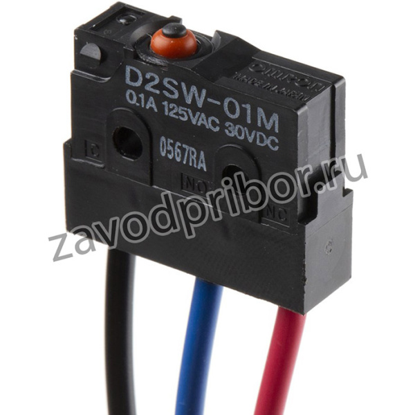D2SW-01M, Микропереключатель SNAP ACTION; без рычага; SPDT; 0,1A/125ВAC