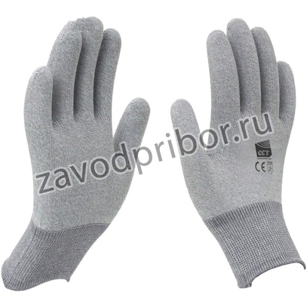 Перчатки антистатические токопроводящие вязанные нейлон/карбон (Rs 10Е9), размер S