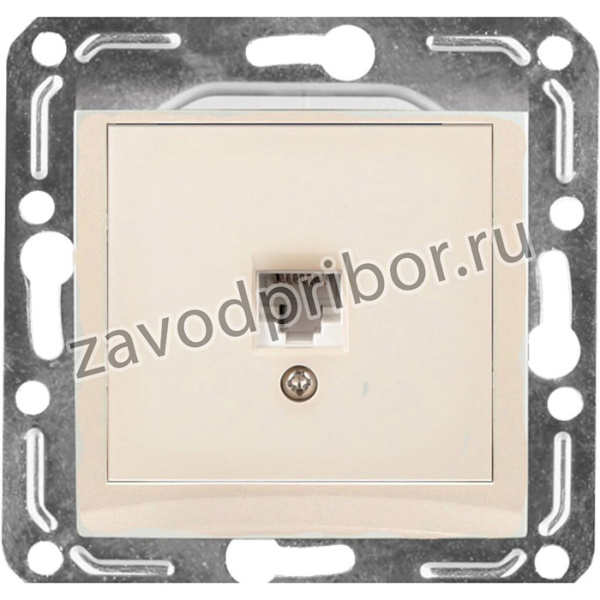 V01-12-F12-M Розетка 1-мест. телеф. RJ -11крем, м-зм, Magenta 9055