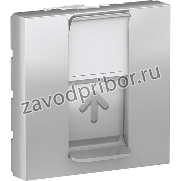 Systeme electric NU941130 UNICA MODULAR ЛИЦ. ПАНЕЛЬ RJ45, одиночная, без коннектора, 2 модуля, АЛЮМИНИЙ