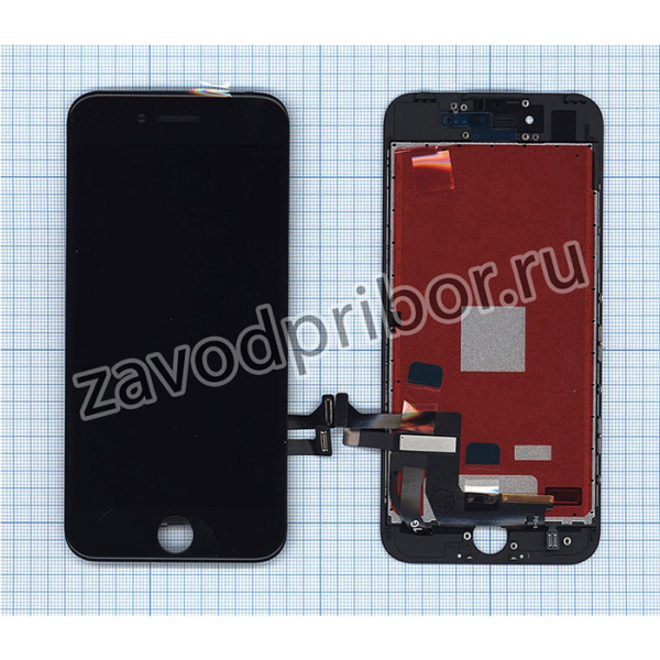Дисплей (экран) в сборе с тачскрином для Apple iPhone 7 с рамкой черный AAA