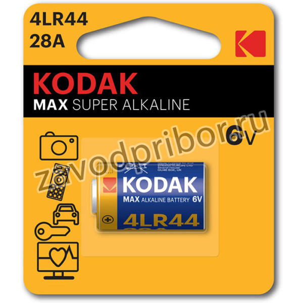 Батарейки Kodak 28A-1BL MAX SUPER Alkaline [K28A-1/4LR44]