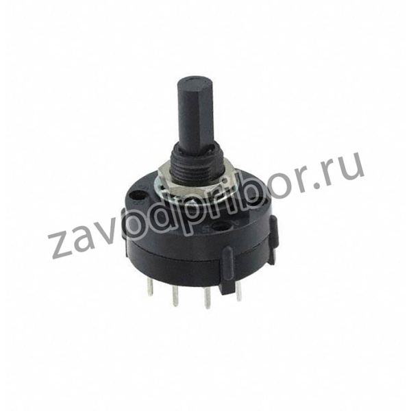 A10405RNCQ, Switch Rotary N.O./N.C. SP4T 4 Flatted Shaft PC Pins 2.5A 125VAC 125VDC
