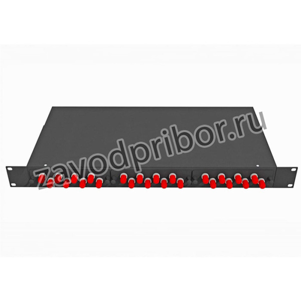 Оптический стоечный кросс 19, одномодовый, укомплектованный, КРС-Top-1U-24ST/U-OS2-BK