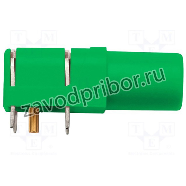 SWEB8094AU-GN, Гнездо, "банан" 4мм, 24А, 1кВ, зеленый, позолота, PCB, -25-80°C