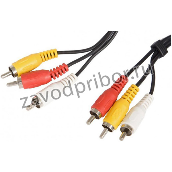 Кабель 3x3 RCA, 1 м, Buro, чер, BAAC027-1
