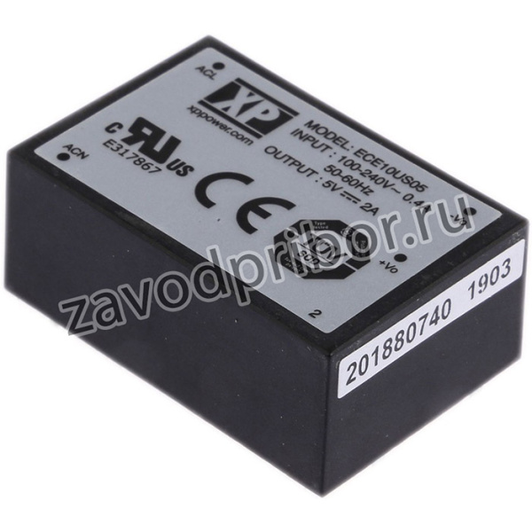 ECE10US05, Switching Power Supply, 5V dc, 2A, 10W, 1 Output 120 370 V dc, 85 264 V ac Input Voltage