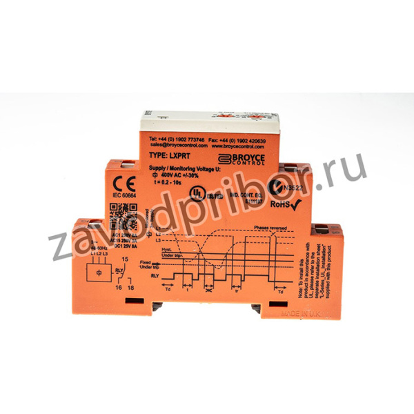 LXPRT 280-520VAC, Phase, Voltage Monitoring Relay, 3 Phase, SPDT, 280 520V ac, DIN Rail