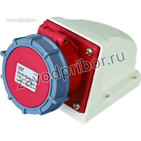 Розетка наружной установки 1142 IP67 16А 3Р+РЕ 380В HLT