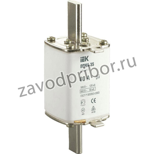 Вставка плавкая ППНИ-35 80А габарит 1 IEK DPP30-080