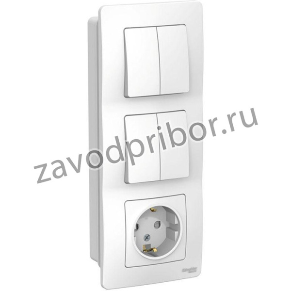Blanca скрытая установка Белый Блок:Розетка заземляющий контакт шт 16А+выкл 2кл.+выкл 2кл.