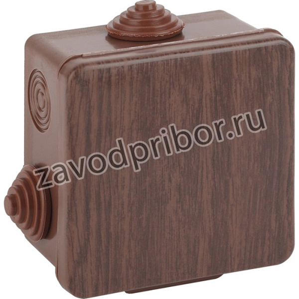 ЭРА Коробка распаячн. открытой установки КОР (дуб) 80х80х50мм с гермовводами 7 вх. IP54 Б0043226