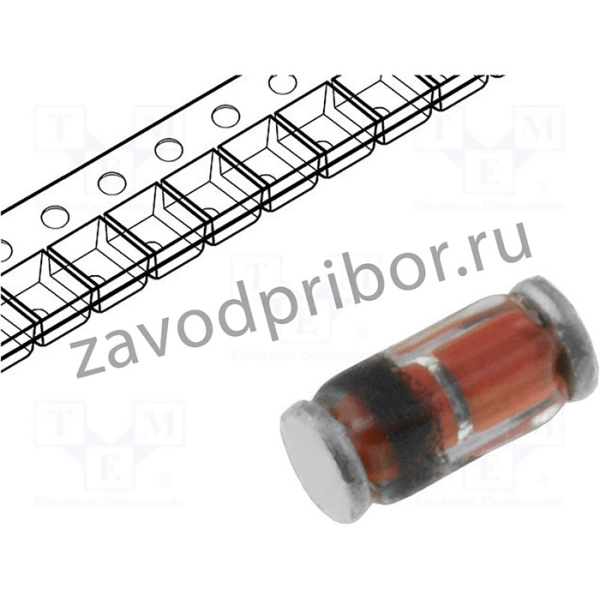 LL4151-LGE, Диод: импульсный, SMD, 50В, 0,3А, MiniMELF, Ifsm: 0,5А, бобина, лента