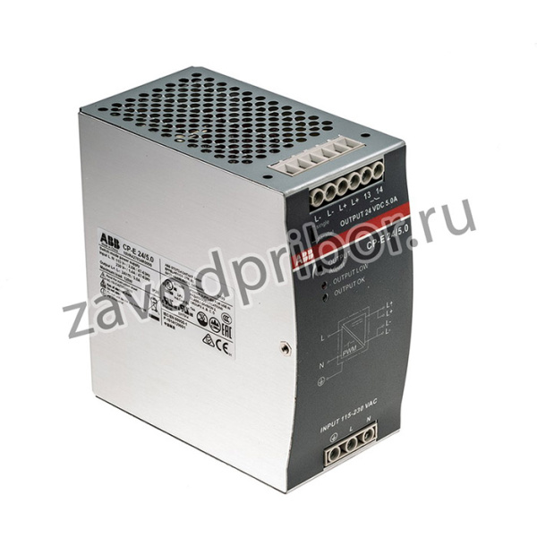1SVR427034R0000 CP-E 24/5.0, CP-E Switch Mode DIN Rail Power Supply, 90 132 V ac, 180 264 V ac, 210 375V dc ac, dc