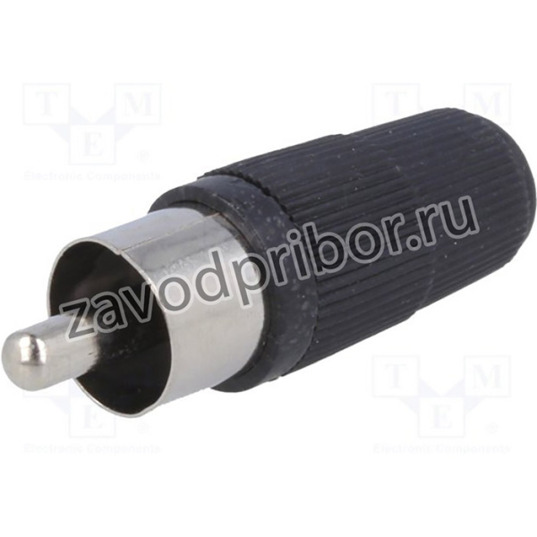 CC-001, Вилка, RCA, "папа", прямой, пайка, черный, на провод