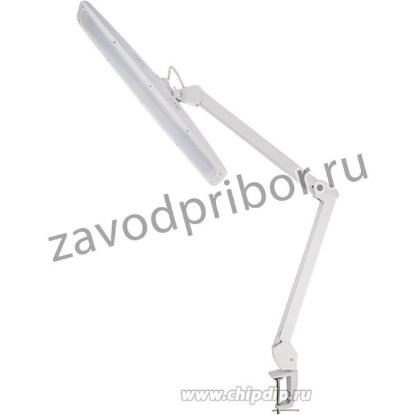 31-0401, Лампа настольная бестеневая, струбцина, ECO light, 84 SMD LED, сенсорный диммер, белая