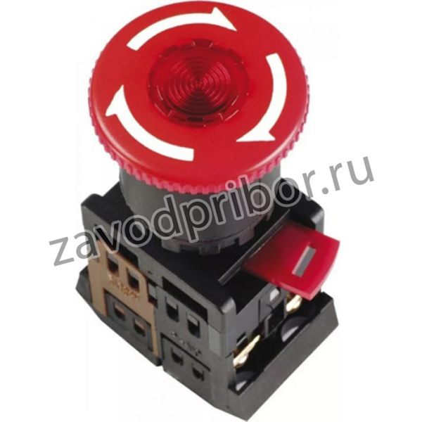 Кнопка AE-22 Грибок с фиксацией красный d22мм 230В 1з+1р SQ0704-0018