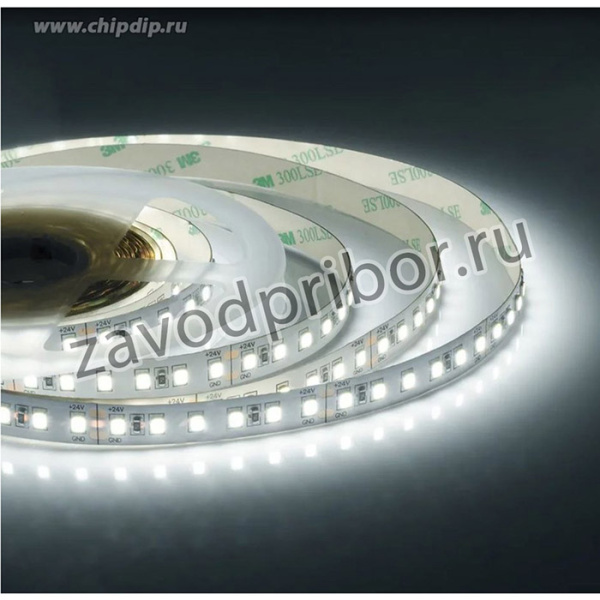 00-343 Светодиодная лента 24В, 16Вт/м, smd2835, 120д/м, IP20, 1500Лм/м, подложка 10мм, 5м, 6500К.