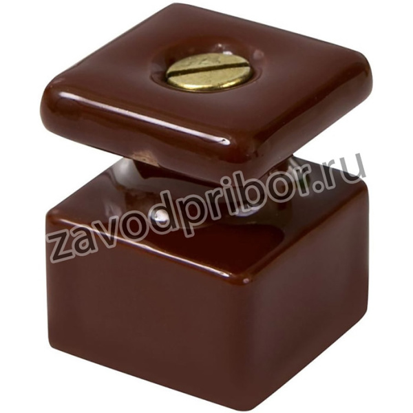 Изолятор Квадрат с саморезами, цвет - коричневый GE80027-04