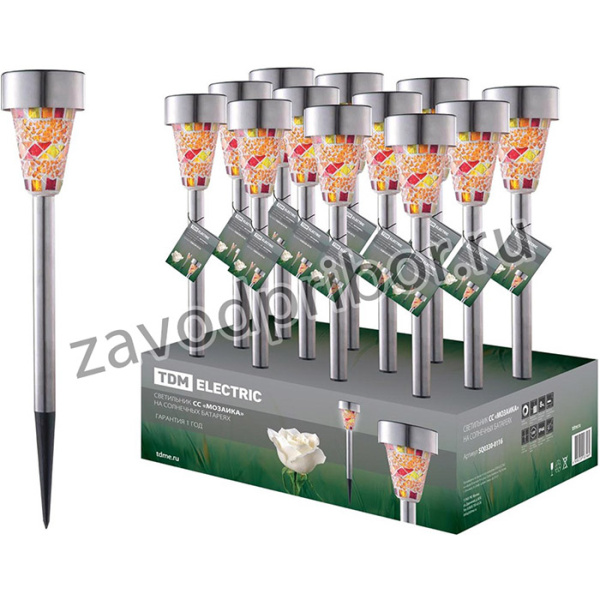 SQ03300116, Светильник СС Мозаика на солнечных батареях, сталь, в ассортименте, ДБ, TDM