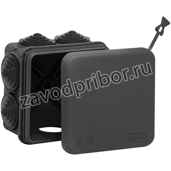 Коробка распределительная ОП 70х70х40мм 7вводов HF стойкая к УФ УХЛ1 IP55 черн. Ruvinil 67030Ч