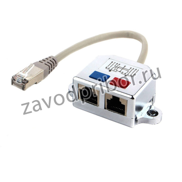 Разветвитель FTP 1 порт RJ45 T568A/T568B 2 порта RJ45 10/100 BASE-T NCA-SP-02