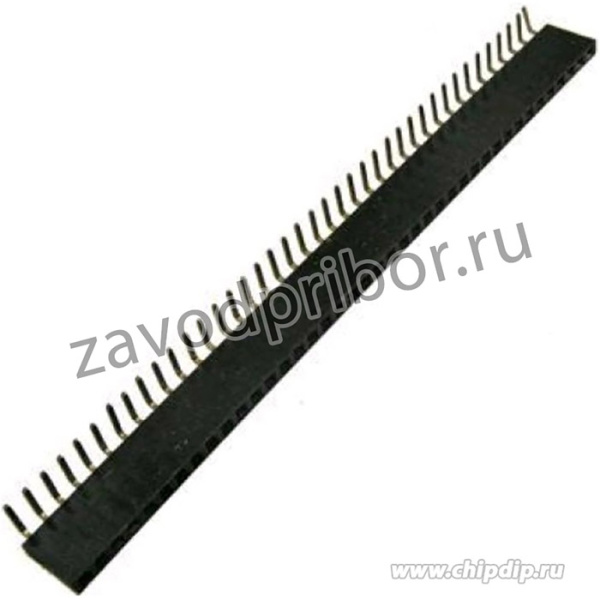 PBS-40R (DS-1024 - 1x40 - R), Гнездо на плату 2.54мм 1х40pin угловое