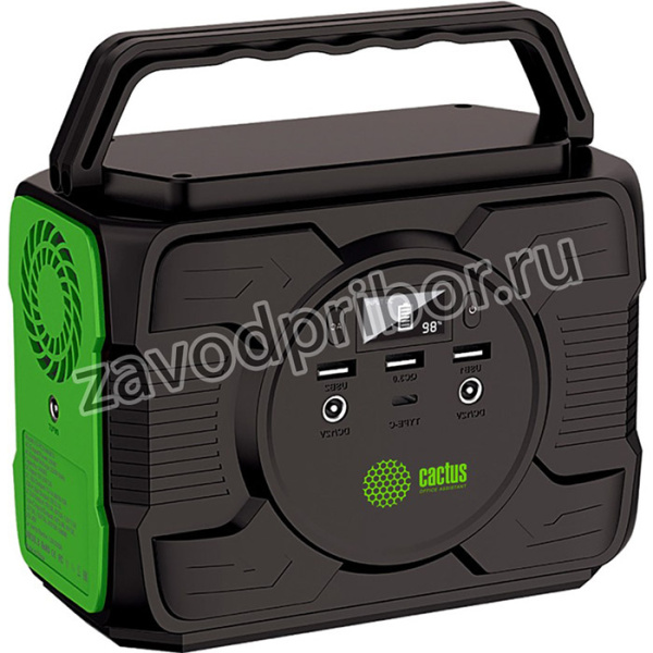 Мобильный аккумулятор Cactus CS-PCS144-EC5 40000mAh 2.1A черный/зеленый