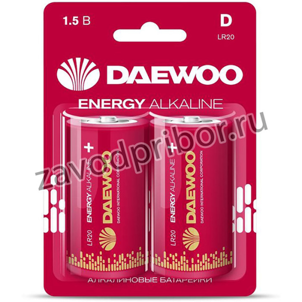 Элемент питания алкалиновый D/LR20 1.5В Energy Alkaline 2021 BL-2 (уп.2шт) DAEWOO 5030022